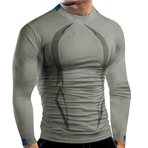 Kompressionsshirt Herren Langarm Thermo-T-Shirt Schnelltrocknend Männer Sportshirt Atmungsaktiv Funktionsshirt Baselayer Sport Top Langarm Skifahren Winter Laufen Radfahren Wandern von Celucke