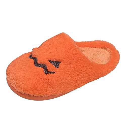 Plüsch Hausschuhe Damen Winter Warme Halloween Kürbis Cartoon Druck Slipper mit Rutschfester Sohle Kuschelig Pantoffeln Bequeme Indoor Geschlossene Filzpantoffeln Hauspantoffeln Plüsch Hausschuhe Damen Winter Warme Halloween Kürbis Cartoon Druck Slipper mit Rutschfester Sohle Kuschelig Pantoffeln Bequeme Indoor Geschlossene Filzpantoffeln Hauspantoffeln von Celucke
