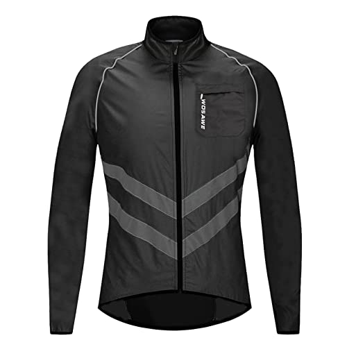 Radtrikot Jacke Herren Windjacke Netzfutter Winddicht Fahrradjacke Vollständig Reflektierende Langarm Leicht Radfahren Stehkragen Fahrradtrikot Männer Fahrrad Trikot Mantel Motorrad Bergsteigen Laufen von Celucke