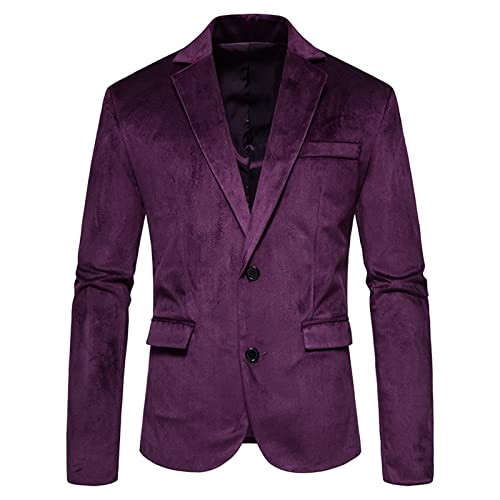 Sakko Herren Blazer Retro Punk Mantel Suit Regular Fit Anzug Jacke für Business Hochzeit Party Performance Nachtclub Gastgeber Mens Top Coat Outwear von Celucke