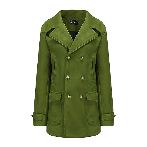 Wollmantel Herren Winter Kurz Dufflecoats Zweireihiger Trenchcoat Wolle Wintermantel Warm Regular fit Männer Mantel Revers Taste Business Jacke von Celucke