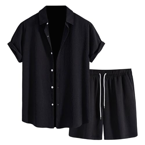 Zweiteiliges Herren Outfit Sommer Hawaii Kurzarm Hemd Shorts Zweiteilig Sport Set Einfarbig Trainingsanzug-Sets 2-teiliger Freizeitanzug Atmungsaktiv Lässig Baggy Teenager-Anzug Männer Strandanzug Zweiteiliges Herren Outfit Sommer Hawaii Kurzarm Hemd Shorts Zweiteilig Sport Set Einfarbig Trainingsanzug-Sets 2-teiliger Freizeitanzug Atmungsaktiv Lässig Baggy Teenager-Anzug Männer Strandanzug von Celucke