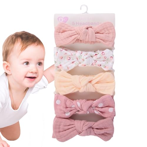 Celuicion Baby Girl Cows and Bands, Head Cows für Babys und Mädchen – Haarreifen für Mädchen, Haar-Accessoires mit elastischem Kopf, Set mit 5 weichen Schleifen von Celuicion