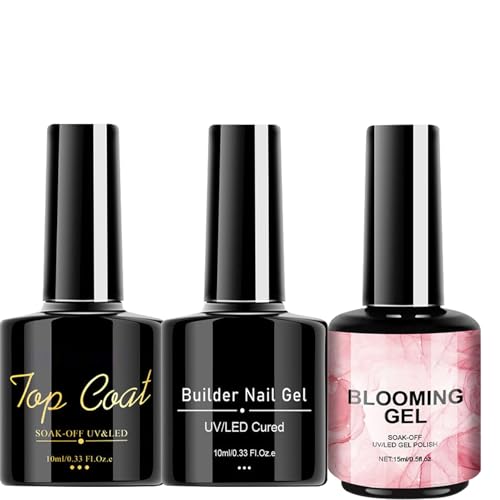 Celuicion Gelnagellack, Nagellackset | 3x Top Coat Base Coat Frauen Nagelblühengel | Professionelle Fingernägel Kunstverbreitungseffekt Maniküre für Kollegen, Mutter von Celuicion