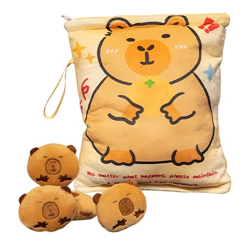 Celuicion Snack-Tasche – Capybara-Tasche aus Plüsch, Schlüsselanhänger zum Stressabbau, mit 4 kleinen S für, C, Se référer au descriptif, Siehe Beschreibung von Celuicion