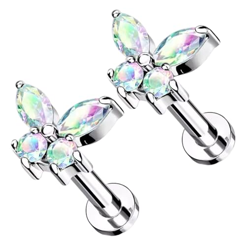 Ohrringe für Frauen, Knorpelohrringe | Schmetterling Knorpelohrringe aus Titanlegierung | Cochlea Bauchnabellippen tragen hautfreundlichen Schmuck, Se référer au descriptif, Material: Metall, Siehe von Celuicion