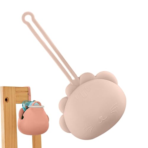 Schnullertasche aus Silikon, tragbare Schnuller-Organizerbox, Aufbewahrungstasche für Brustwarzen in Tierform | Schnuller-Organizer mit Umhängeband für den täglichen Gebrauch,, aprikose, Se référer au von Celuicion