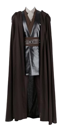 Cemaxjo Anakin Skywalker Braun Kostüm zubehör Weste Gürtel Erwachsene Männer Anakin Cosplay Umhang Tunika Jedi Robe (Brown, Large) von Cemaxjo