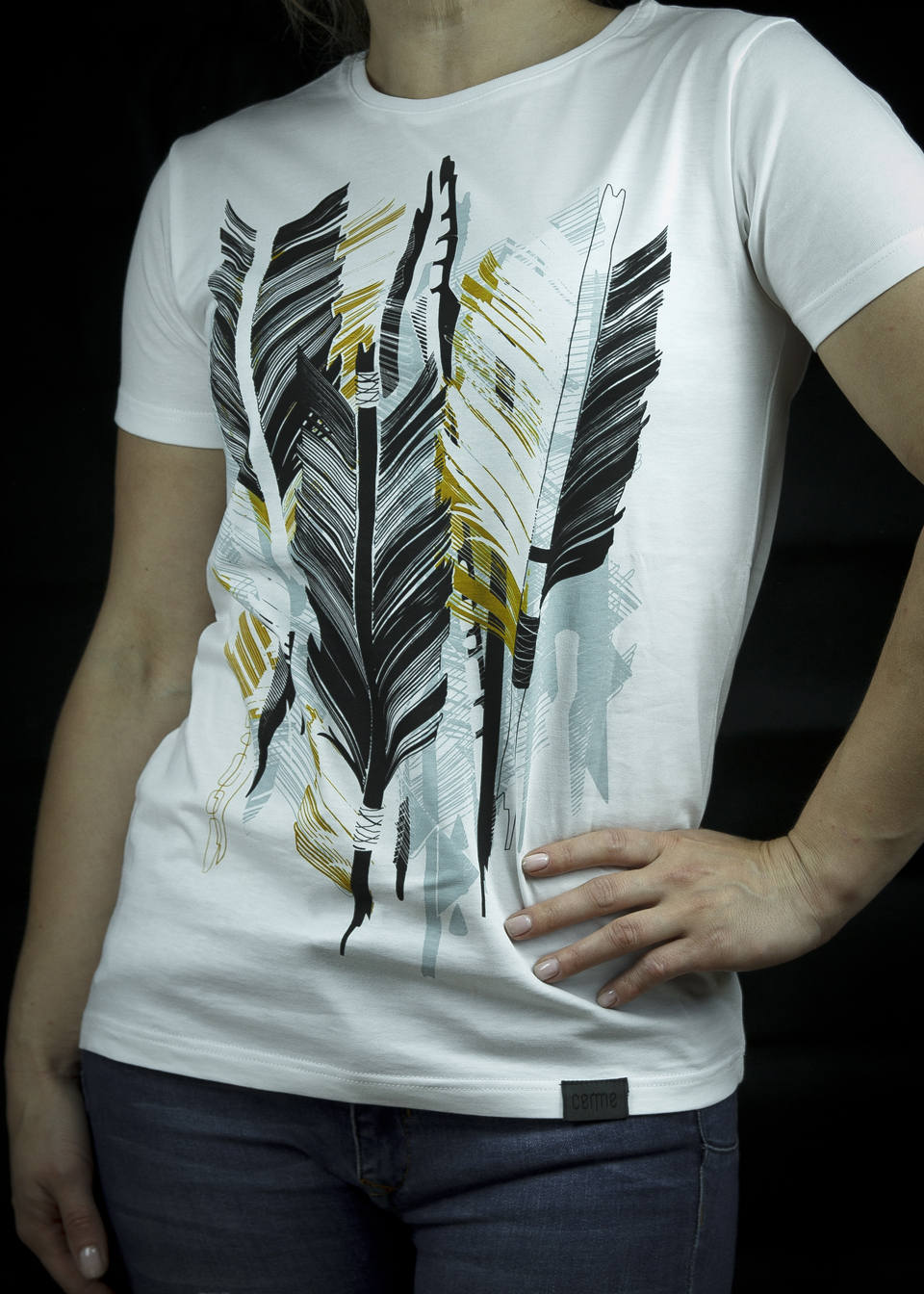 Unisex T Shirt Siebdruck Pfeile Feder Design Unisex T Shirt Siebdruck Pfeile Feder Design von Cemmeshirts