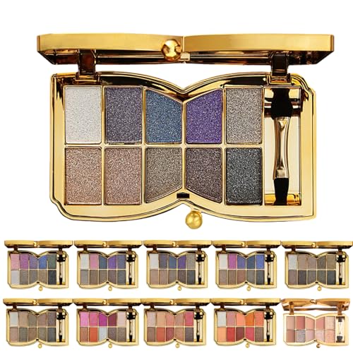 10 Colors Sparkle Shimmer Eyeshadow Palette, Glitter Eyeshadow Palette, Professional Makeup Glitter Eyeshadow Palette (03#) von Cemssitu