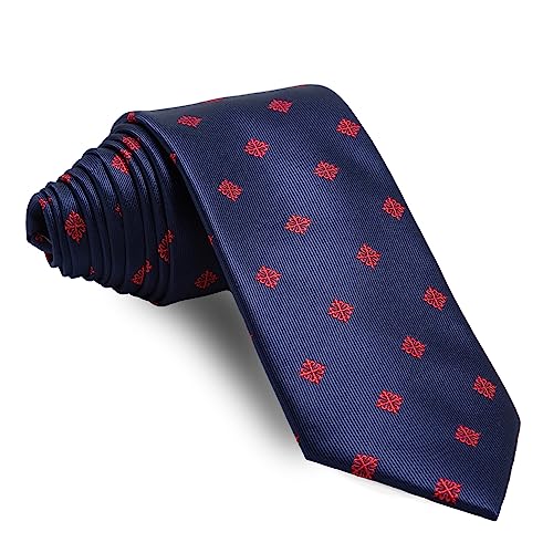 Cencibel Smart Casual Dunkelblaue Krawatte mit rotem Calatrava-Kreuz, marineblau, One size von Cencibel Smart Casual