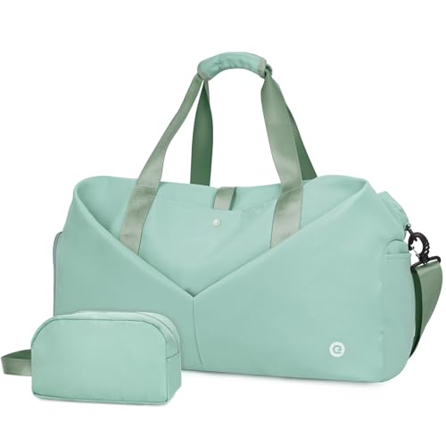 Ceneda 50,8 cm große Sporttasche mit Nassfach, Schuhfach, tragbare Wochenendtasche, Reisetasche, Yoga-Tasche für Damen, Mintgrün von Ceneda