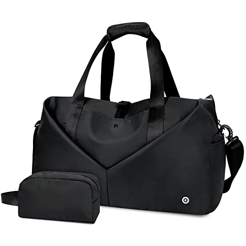 Ceneda Sporttaschen Klassische mit Schuhfach und Nassfach Tragbare Übernachtungs Wochenendtasche Reisetasche Yoga Tasche für Damen und Herren Gym Bag (Schwarz) von Ceneda