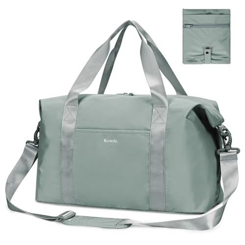 für Easyjet Airlines 46x36x20 Kabinentasche Faltbare Reisetasche Reisetasche Untersitz Handgepäck Weekender Übernachtungstasche für Damen und Herren 30L, Seladongrün, Reisetasche von Ceneda