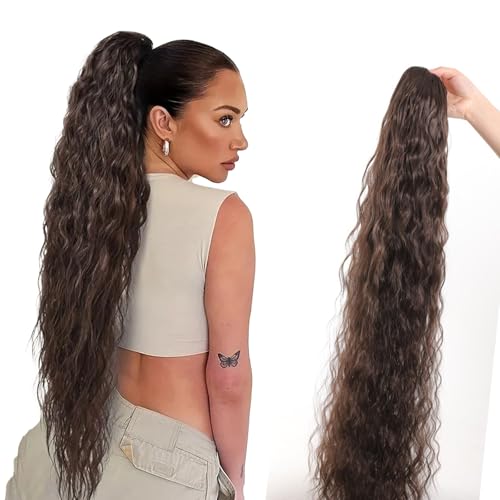90 Cm Lockiger Synthetischer Pferdeschwanz Haarverlängerung Verstellbarer Kordelschluss Hitzeresistent Faser Frauen Tägliches Haarstück Synthetisches Pferdeschwanz Haarstück von Cenifin