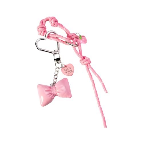 BOWS Keyring Kreative Autoschlüsselkette Geflochtene Seile Keychain Fashion Heart Keyrings Bag Anhänger Ornamente Charme Herz Keychain Bögen Auto Keyrings Ornamente Handtasche Anhänger von Cenifin