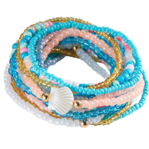 Cenifin Einstellbare Böhmische Stile Perlenarmband Praktisch Für Frauen Mit Mehrschichtiger Stapelbarer Charme Schmuck Fashion Accessoire Handgefertigtes Perlenarmband Handgefertigt von Cenifin