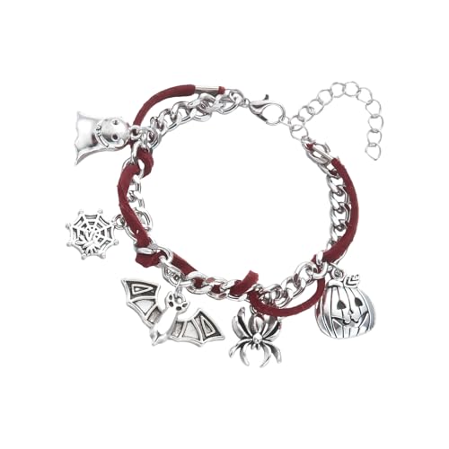 Cenifin Halloween Party Schmuckgespenchte Bat Spiders Charme Halskette Armband Legierung Textur Für Frauen Urlaub Accessoires Alloy Halloween Schmuck Geschenk von Cenifin