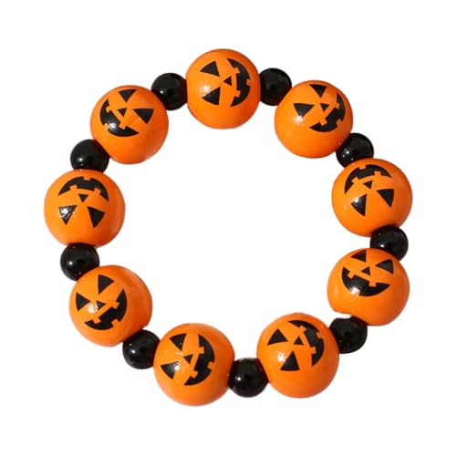 Cenifin Halloween Perlen Armbänder Schädel Spinnen Perlen Armband Kleidung Elastizität Armreifen Statement Schmuck Handgefertigte Elastizität Armreifen Armband Kostüm Accessoire von Cenifin