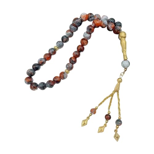 Cenifin Islamisch 33 Perlen Rosenkranzarmband Glas Tasbih Für Gebet Und Achtsamkeit Bei Männern Und Frauen Perlen Glasperlen Handkette von Cenifin