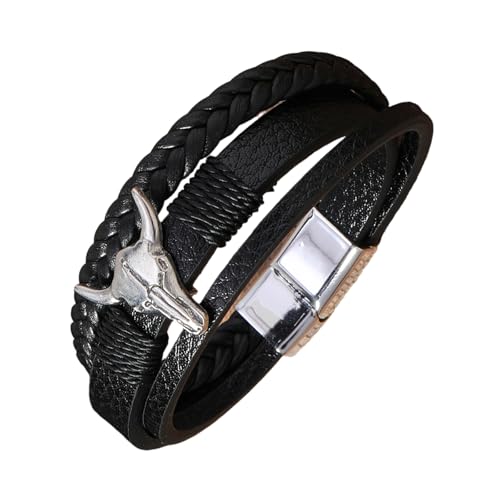 Cenifin Weiches PU Leder Armband Verstellbarer Magnetverschluss Armreif Stilvoller Retro Punk Handgelenkschmuck Für Männer Frauen Bequemer Lederarmarm Für Frauen von Cenifin