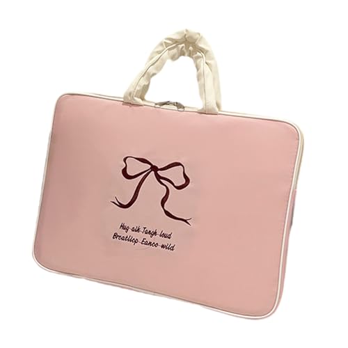 Laptop Hülle Hülle Mit Griffdünn Computer Tragetasche Bowknot Design Cover Für Frauen Girls Geschenke PU Ärmel Mit Schutzhülle Tasche von Cenifin