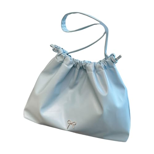 Womens Umhängetasche Große Kapazität PU Leder Crinkle Design Achselbaus Für Pendeln Und Arbeite Kordelschnüre Achselhalterung von Cenifin