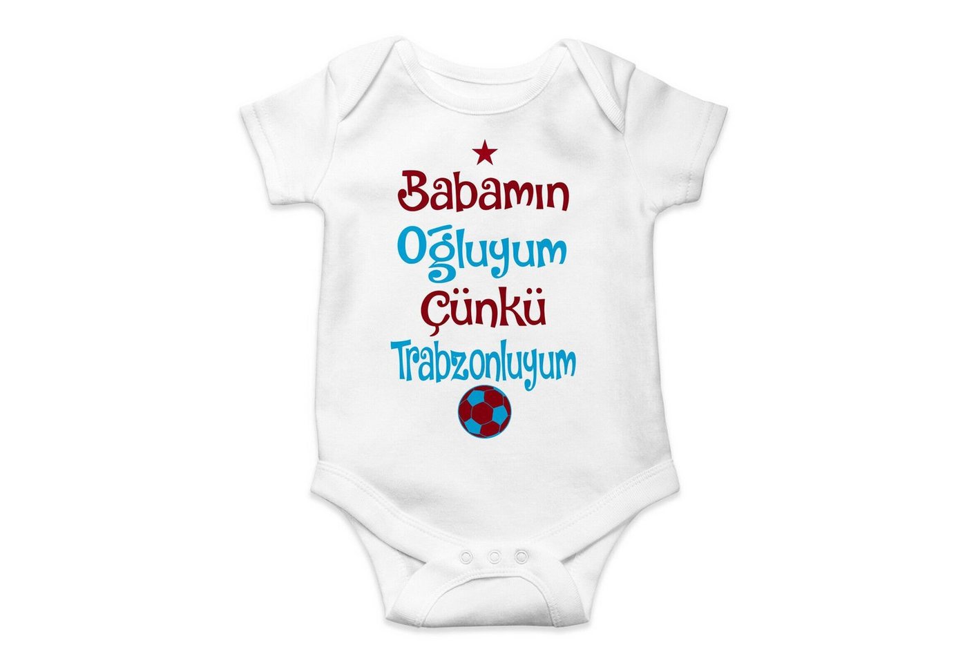 Cennet Baby Kurzarmbody Trabzonspor Fan Baby Body Trabzon Babamin Ogluyum von Cennet Baby