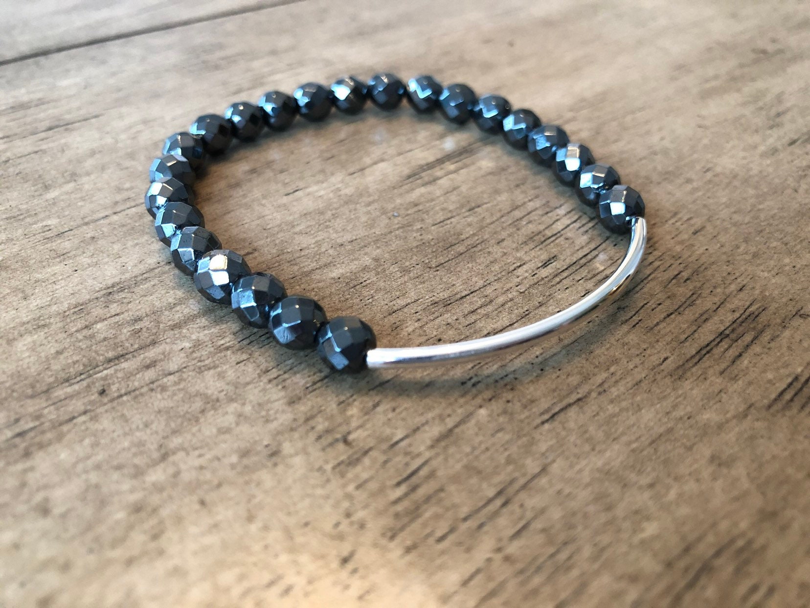 sterling Silber Hämatit Kate Armband sterling Silber Hämatit Kate Armband von CenteredJewelry