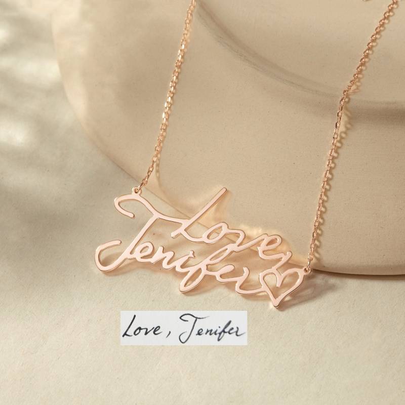 Signatur Halskette Erinnere Dich An Einen Geliebten Menschen Sterling Silber Handschrift Schmuck Mit Individuelles Geburtstagsgeschenk von CentimeGift