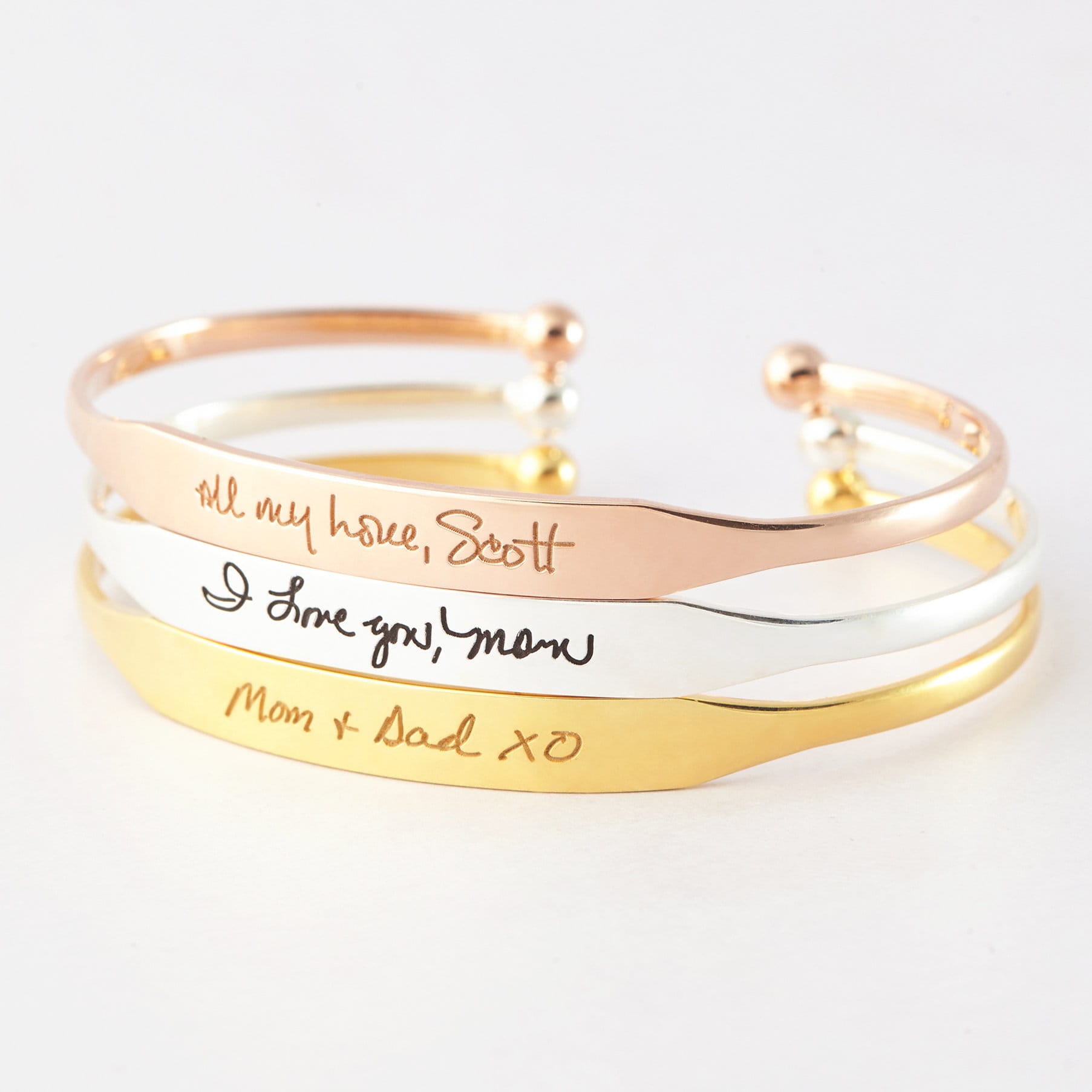 Verlust Der Mutter Geschenk, Gravierte Handschrift Armbänder, Geschenke, Erinnerungsweihnachtsgeschenk, Handgeschriebenes Manschette Armband von CentimeGift