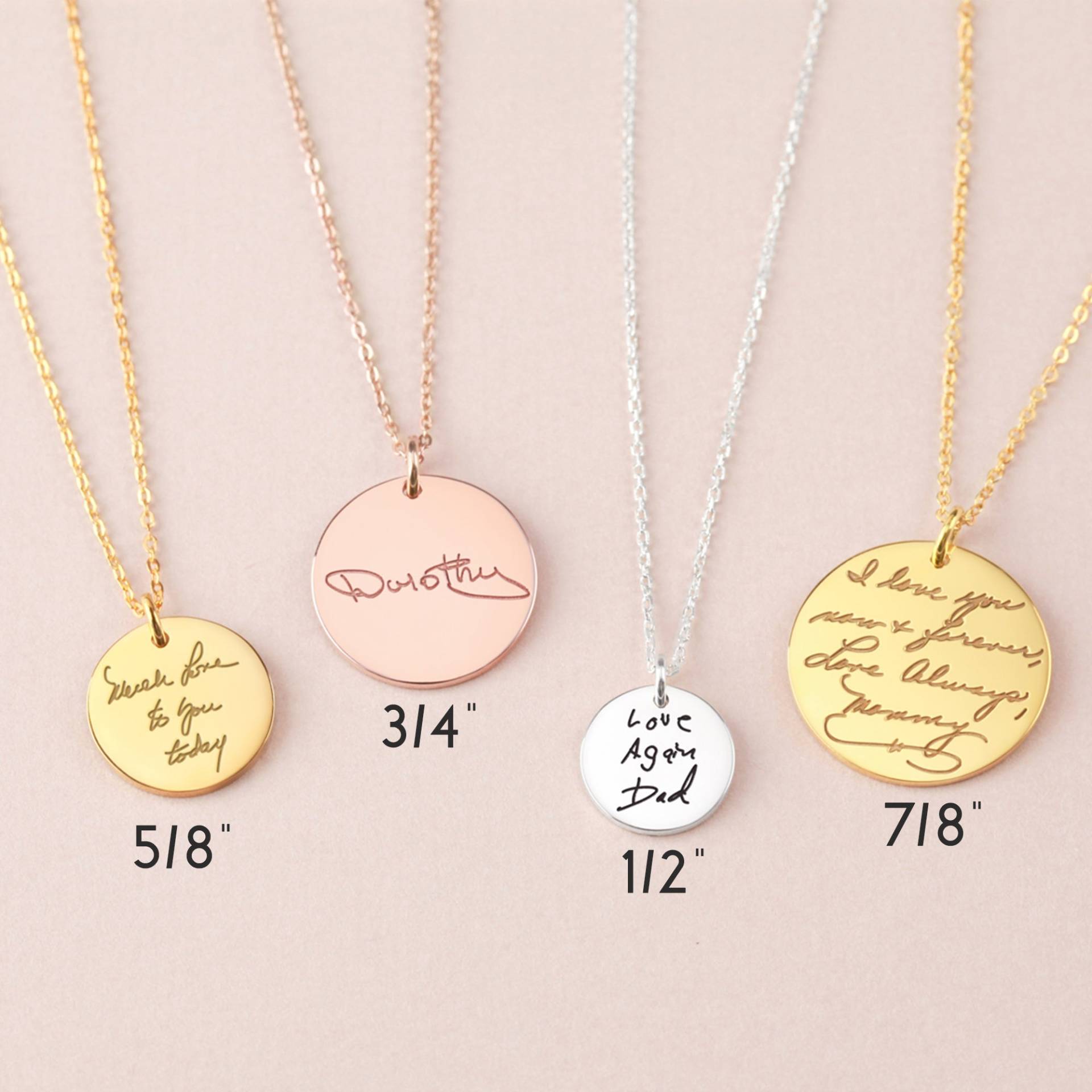 Verstorbene Geliebte Person Handschrift Geschenk Kette Mit Halskettenanhänger Weihnachtsgeschenk Andenken von CentimeGift