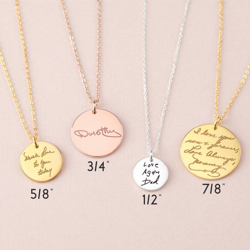 Verstorbene Geliebte Person Handschrift Geschenk Kette Mit Halskettenanhänger Weihnachtsgeschenk Andenken von CentimeGift