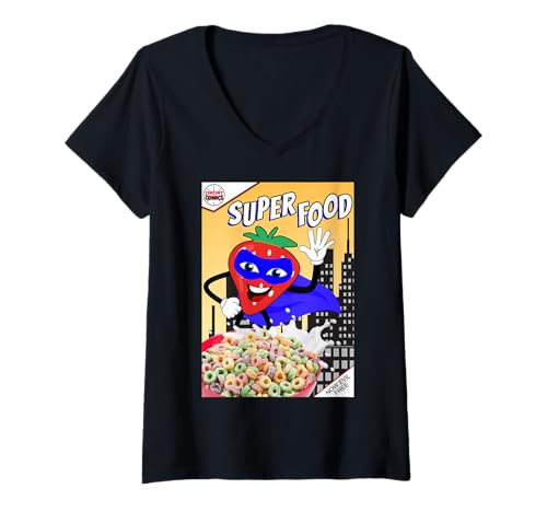 Damen Superfood-Logo V2 T-Shirt mit V-Ausschnitt Damen Superfood-Logo V2 T-Shirt mit V-Ausschnitt von Century Comics