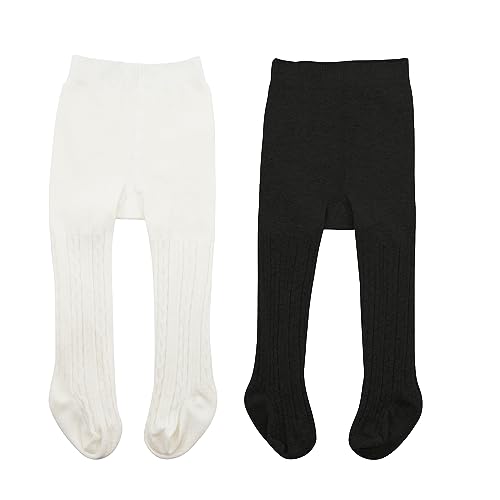 Ballettstrumpfhose Mädchen Ballett Strumpfhose Mädchen Feinstrumpfhose Mädchen Strumpfhose Mädchen Ballettstrumpfhose Damen Baby Strumpfhose Ballettkleidung Mädchen Weiße Schwarze Paare 1-2 Jahre(L) von Century Star