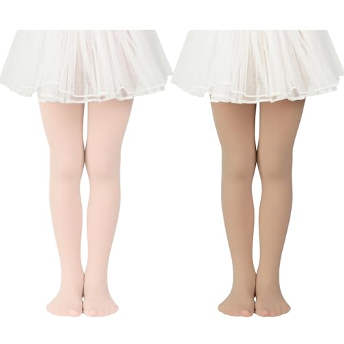 Century Star 2 Paar Mädchen Strumpfhose für Baby - Ballettstrumpfhose Mädchen Hautfarbe Fleisch rosa 9-14 Jahre von Century Star