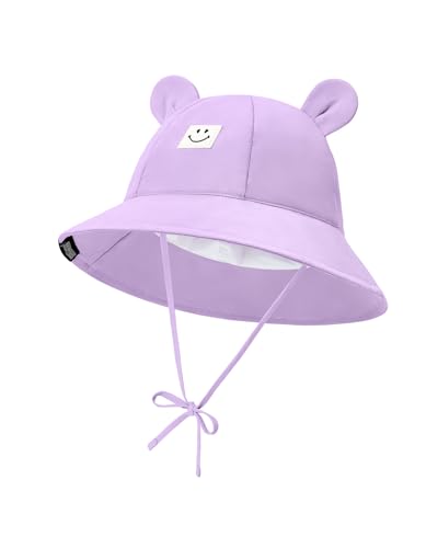 Century Star Baby Sonnenhut für Mädchen und Jungenmit 3D-Bärchenohren | Verstellbarer Babyhut mit süßem Lächeln für Mädchen 1-3 Jahre | Weicher Spielplatz-Outdoorhut von Century Star