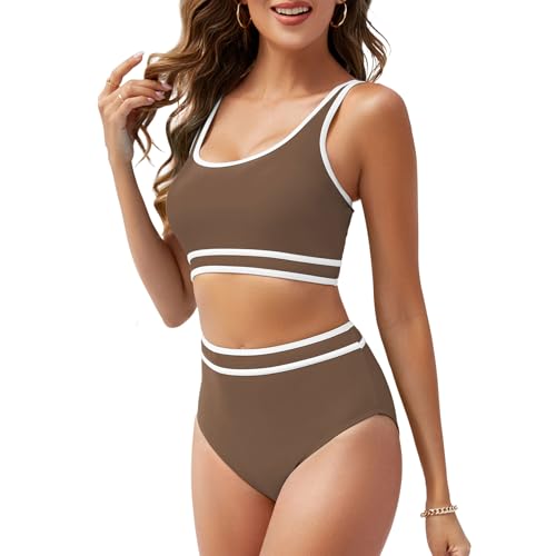 Century Star Bikini Damen Set Push-Up Bademode mit Hoher Taille Bauchkontrolle High Waist Bikini Set Zweiteiliger Sportlich Sommer Schwimmanzug von Century Star