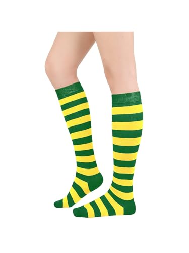 Century Star KNIESTRÜMPFE DAMEN - Überknees Strümpfe für Reitsocken - Langlebig, flexibel und bequem - Weiche und verschleißfeste lange Socken für Damen Grün und gelb von Century Star