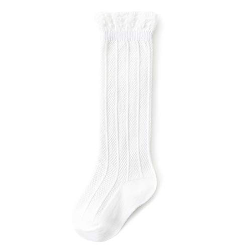 Century Star Kniestrümpfe Kinder Mädchen Kniestrümpfe Baby Schlauchsocken Baumwolle Schuluniform Socken Weiß 12-24 Monate (Tag Size S) von Century Star