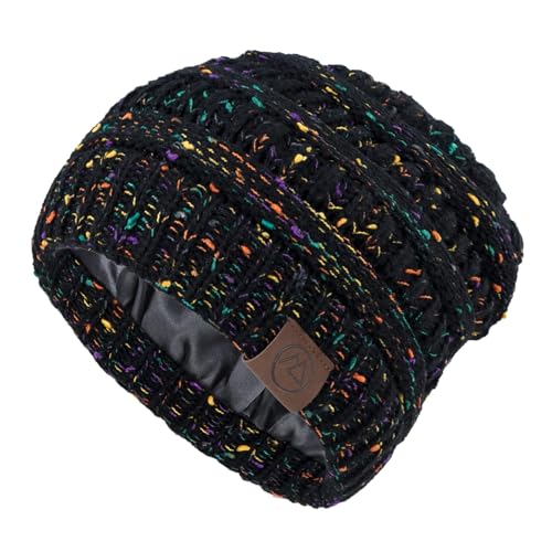 Century Star Mütze Damen Wintermütze Beanie Damen - Warm, weich und ohrenbedeckend Schwarze Farbmischung von Century Star