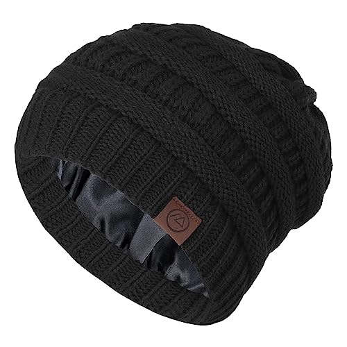 Century Star Mütze Damen Wintermütze Beanie Damen - Warm, weich und ohrenbedeckend Schwarze von Century Star