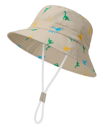 Century Star Sonnenhut Kinder UV Schutz Sonnenhut Baby Verstellbarem Bindebändern Atmungsaktiv Fischerhut Jungen Mädchen Khaki 6-12 Monate von Century Star
