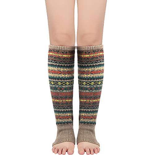 Century Star Stulpen Damen Leg Warmers Y2k Stulpen Schwarz Stulpen für Damen Oktoberfest Beinwärmer Beinstulpen Halloween Kostüm Lange Winter Beinwärmer Gestrickt Verdicken Beinstulpen Böhmen khaki von Century Star