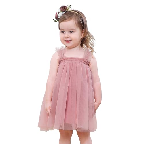 Prinzessin Kleid Mädchen Kleider für Mädchen Kleid Mädchen Taufkleid Baby Mädchen Kleid Blumenmädchenkleider Festliches Kleid Mädchen Festlich Taufkleider Mädchen Bohnenpastenpulver 12-18 Monate von Century Star