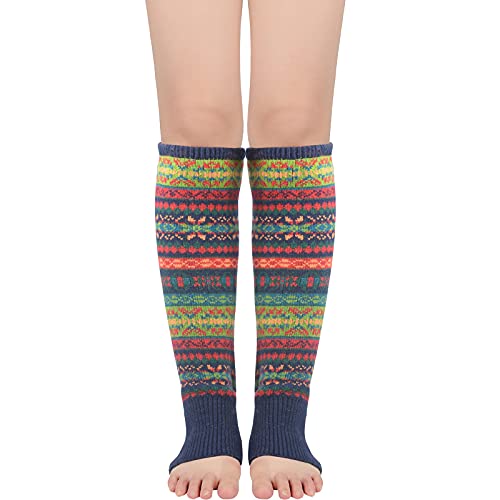 Stulpen Damen Leg Warmers Y2k Stulpen Schwarz Stulpen für Damen Oktoberfest Beinwärmer Beinstulpen Halloween Kostüm Lange Winter Beinwärmer Gestrickt Verdicken Beinstulpen Böhmen Marineblau von Century Star