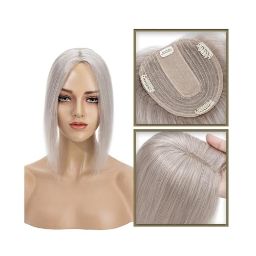 Haaraufsätze 6–18 Zoll Echthaar-Topper for Frauen, echtes Echthaar ohne Pony, 10 x 12 cm, Injektionsseidenbasis, Clip-in-Haarverlängerung, Haarteile for glattes Haar Perückenaufsätze für dünner werden von Cenz-888