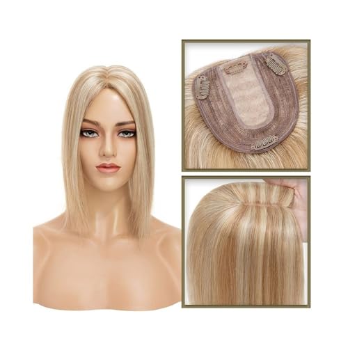 Haaraufsätze 6–18 Zoll Echthaar-Topper for Frauen, echtes Echthaar ohne Pony, 10 x 12 cm, Injektionsseidenbasis, Clip-in-Haarverlängerung, Haarteile for glattes Haar Perückenaufsätze für dünner werden von Cenz-888