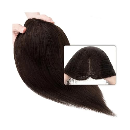 Haaraufsätze Glatte Haar-Topper for Frauen, 8 x 10 cm, Mittelteil, Einzelknoten, Mono-Basis, handgehäkeltes Haarteil, Clip-In-Extensions aus indischem Echthaar Perückenaufsätze für dünner werdendes Ha von Cenz-888
