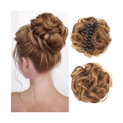 Haarknoten Synthetische Chignon Messy Bun Claw Clip-in-Haarteil, gewelltes, lockiges Haar, Dutt, Pferdeschwanz-Erweiterungen, Scrunchie-Haarteile for Frauen Haarknotenstücke für Frauen(9H19) von Cenz-888